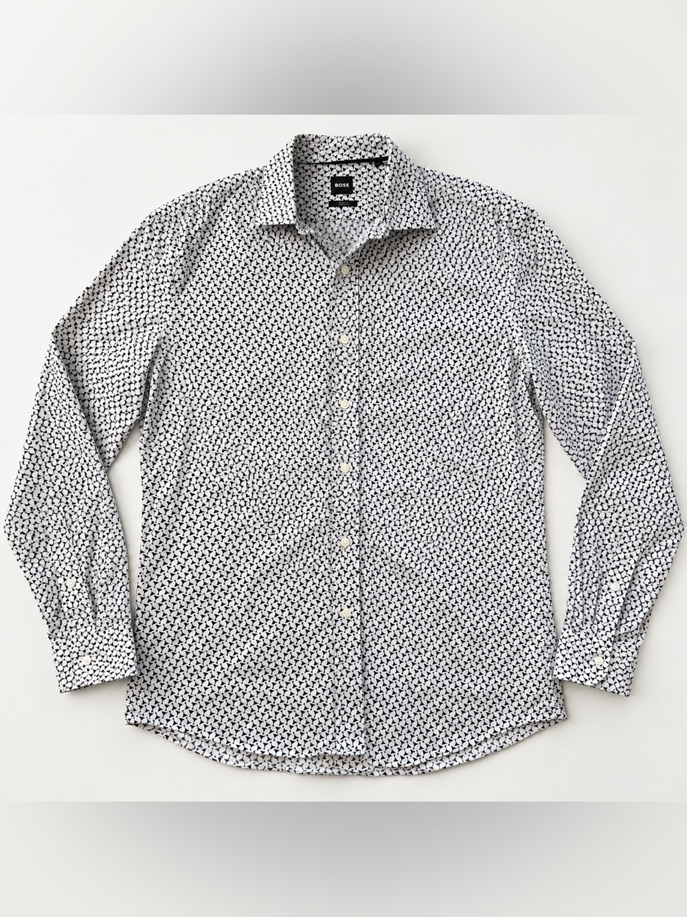 Boss Martini Glass Button Down Shirt Black & White